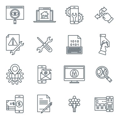 Arama motoru optimizasyonu ve Tasarım Icon set