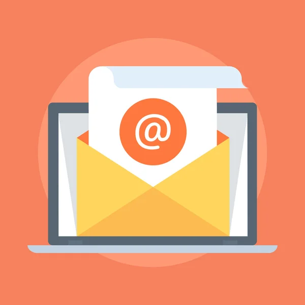 E-mail Marketing estilo plano, colorido, icono de vector — Archivo Imágenes Vectoriales