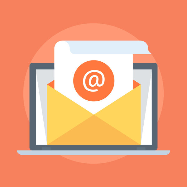 E-mail Marketing flat style, colorful, vector icon