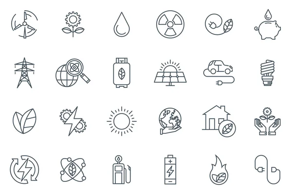 Yeşil enerji Icon set — Stok Vektör