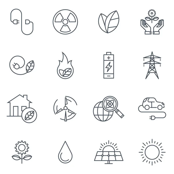 Green energy icon set — Stock Vector