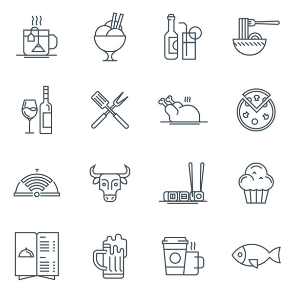 Restaurant icon set