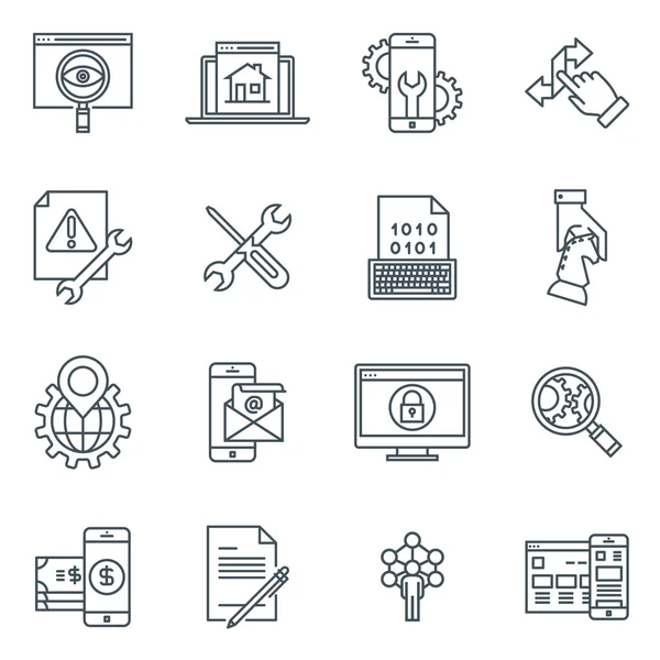 Suchmaschinenoptimierung und Design-Icon-Set — Stockvektor