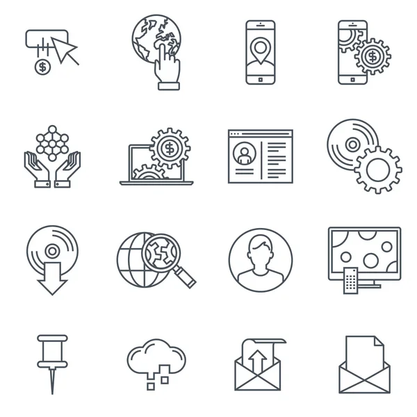 Technology icon set — Stock Vector