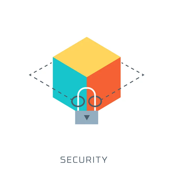 Segurança, estilo plano, colorido, ícone vetorial —  Vetores de Stock