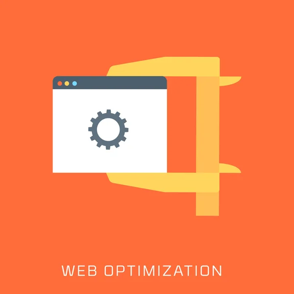 Web Optimization, lapos, színes, vektor stílusikon — Stock Vector