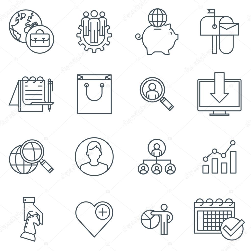 Business and marketing icon set 