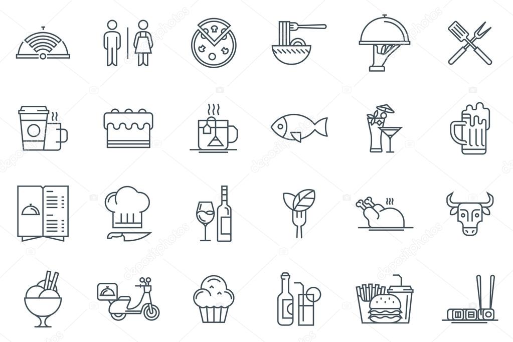 Restaurant icon set