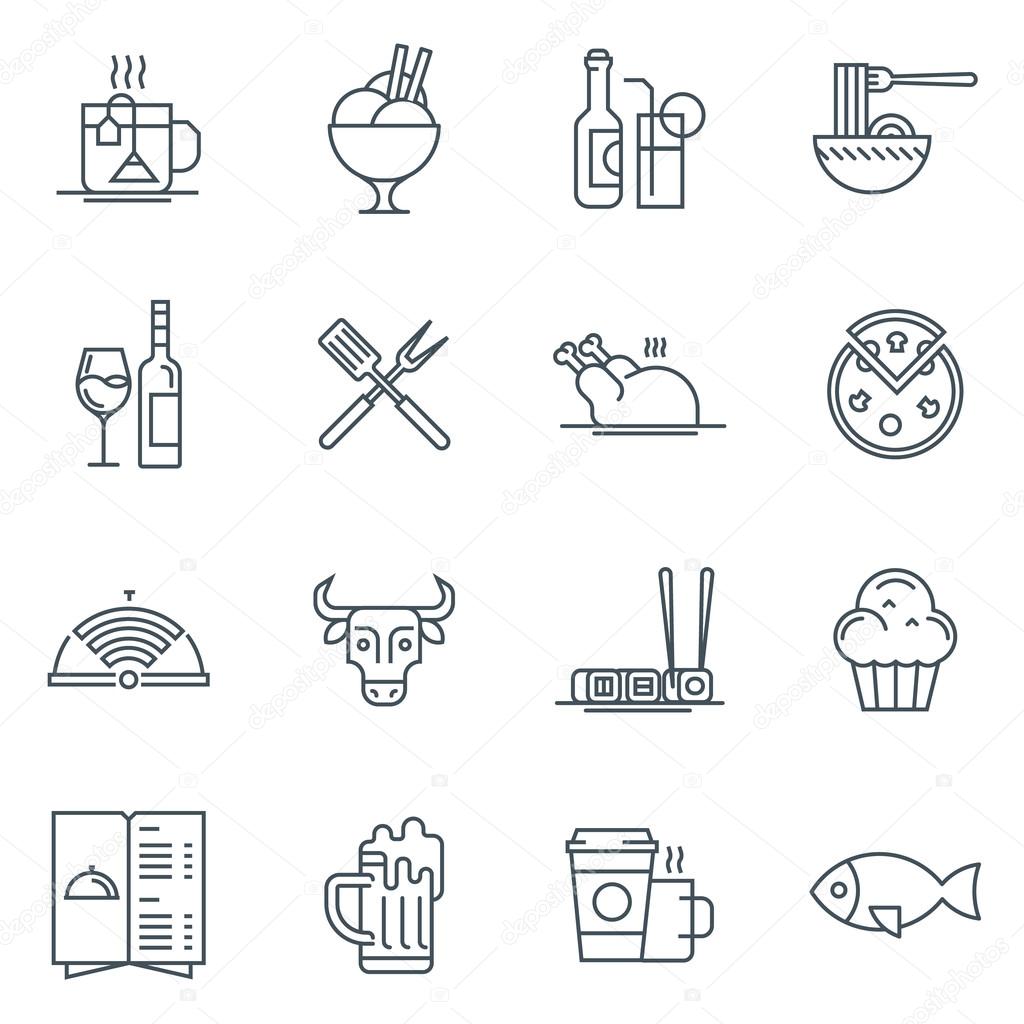 Restaurant icon set