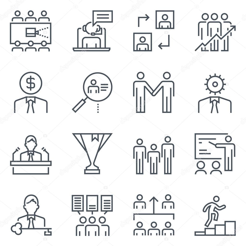 Corporate business icon set 