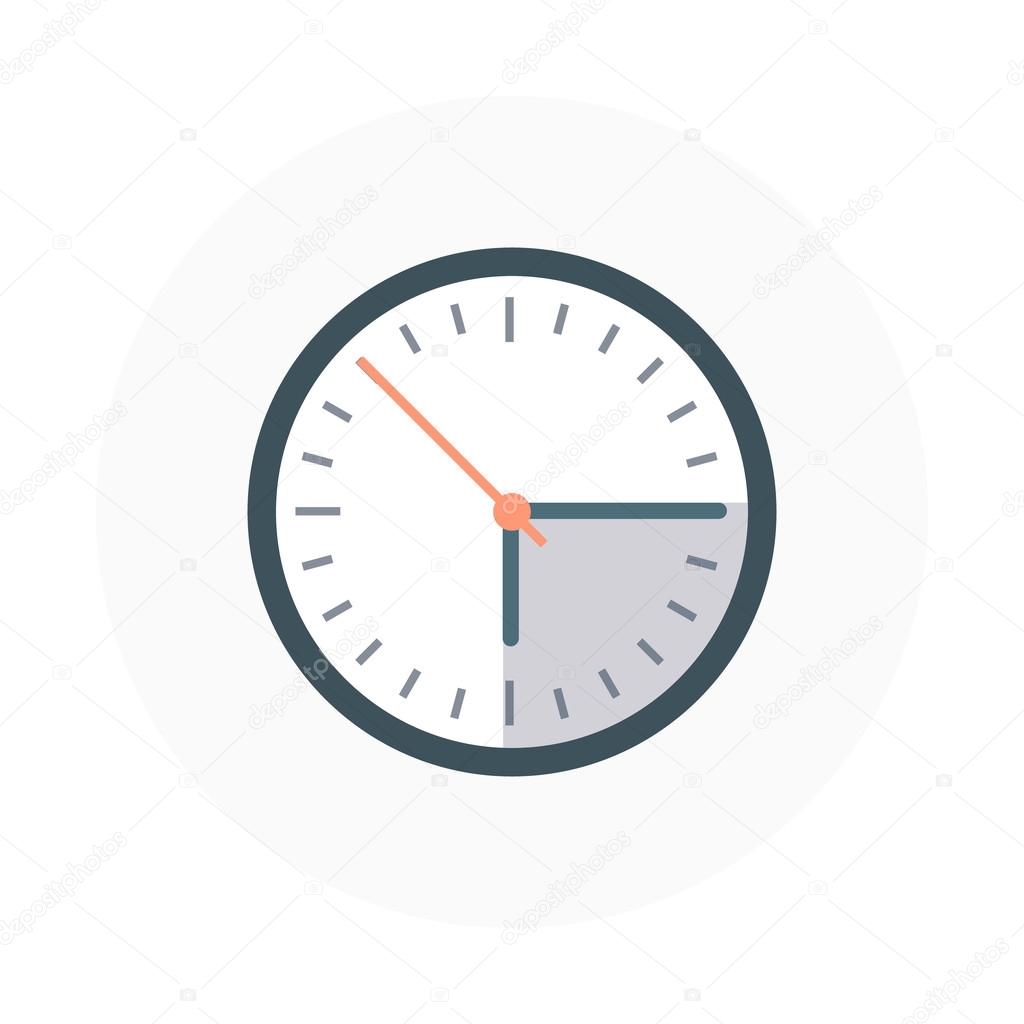 Clock flat style, colorful, vector icon