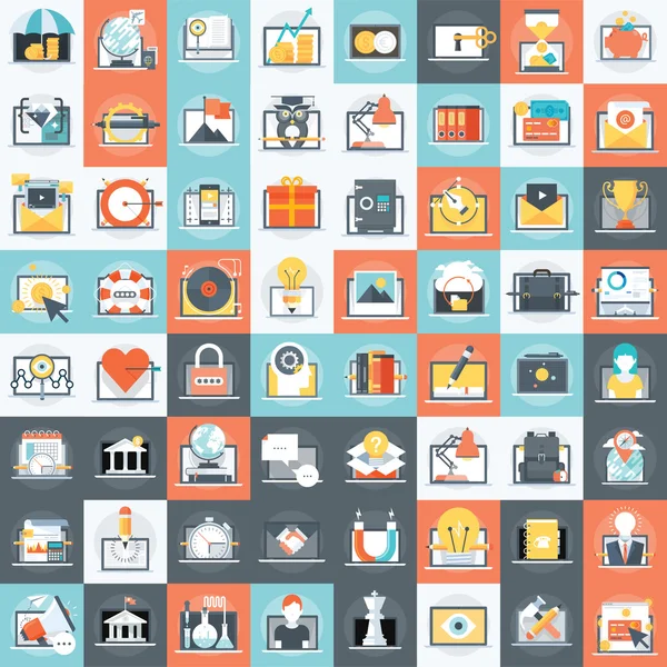 Quatre-vingt-six divers ensemble d'icônes d'affaires liées à l'ordinateur . — Image vectorielle