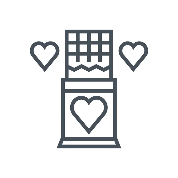 Valentijnsdag chocolade pictogram — Stockvector