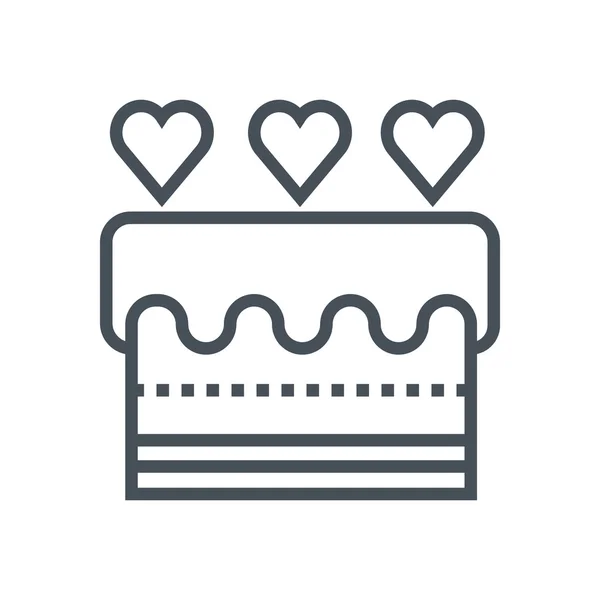 Icône gâteau Saint-Valentin — Image vectorielle