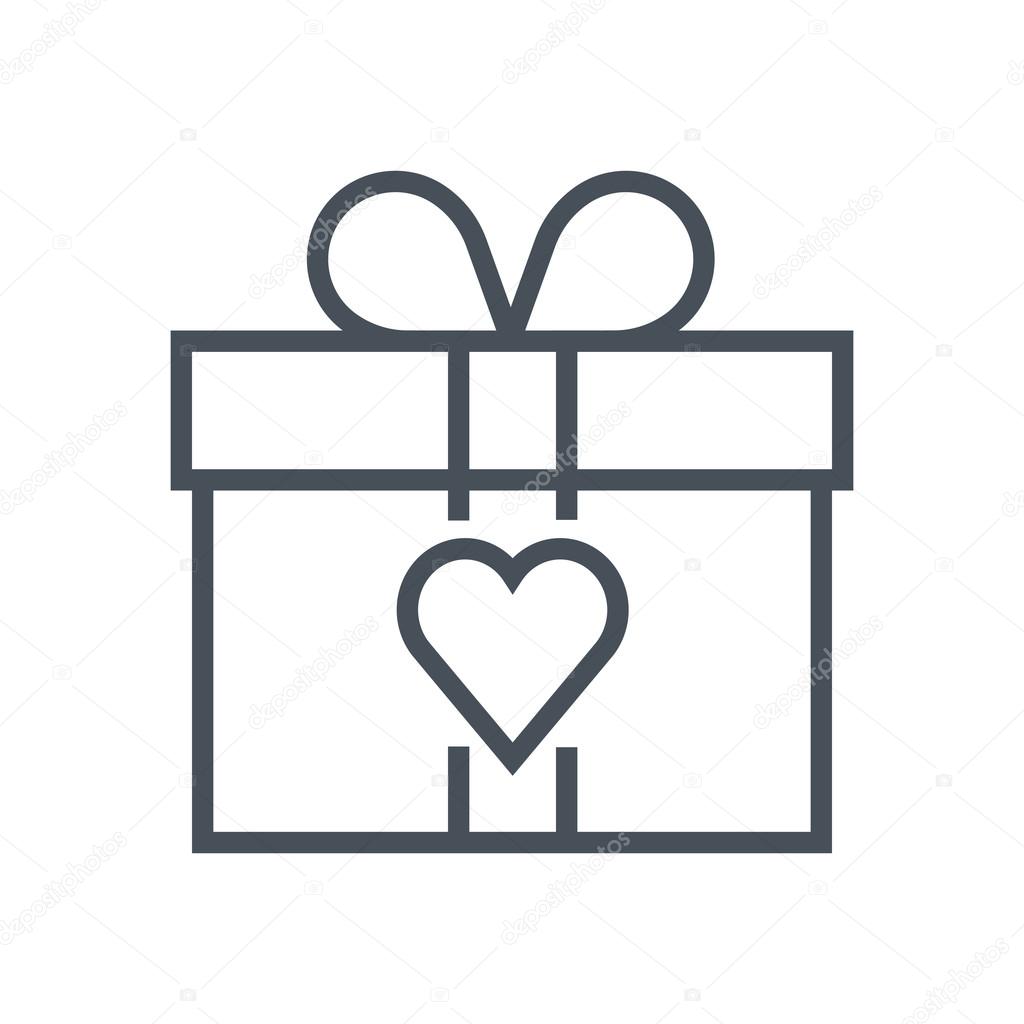 Valentines day gift icon