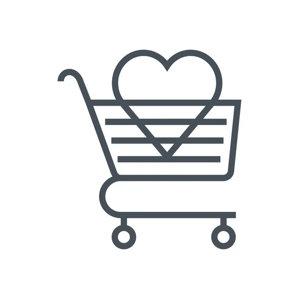 Shopping Saint Valentin icône — Image vectorielle
