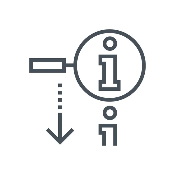 Ricerca, icona info — Vettoriale Stock