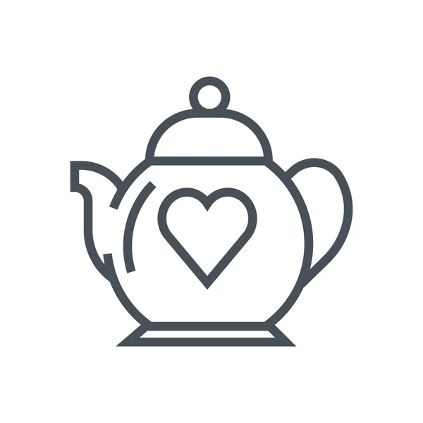Значок любви чайник — стоковый вектор