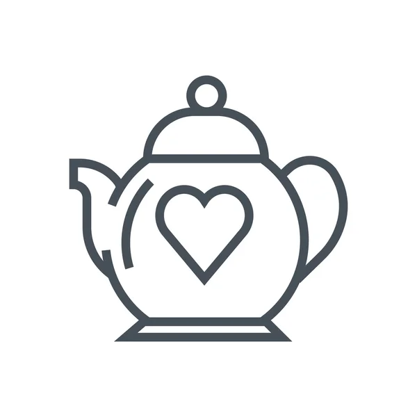 Pictogram van de liefde van de theepot — Stockvector