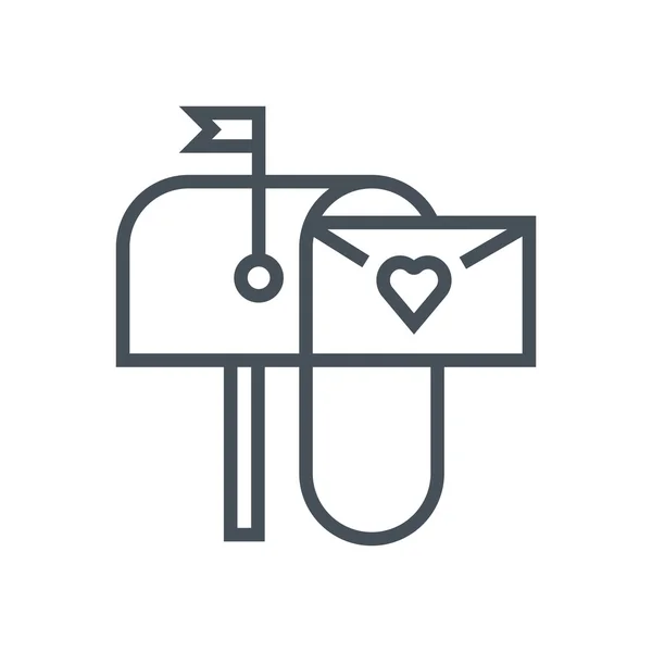 Lettre d'amour, icône mail — Image vectorielle