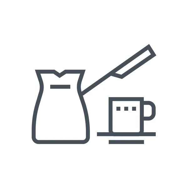 Icono turco café y olla — Vector de stock