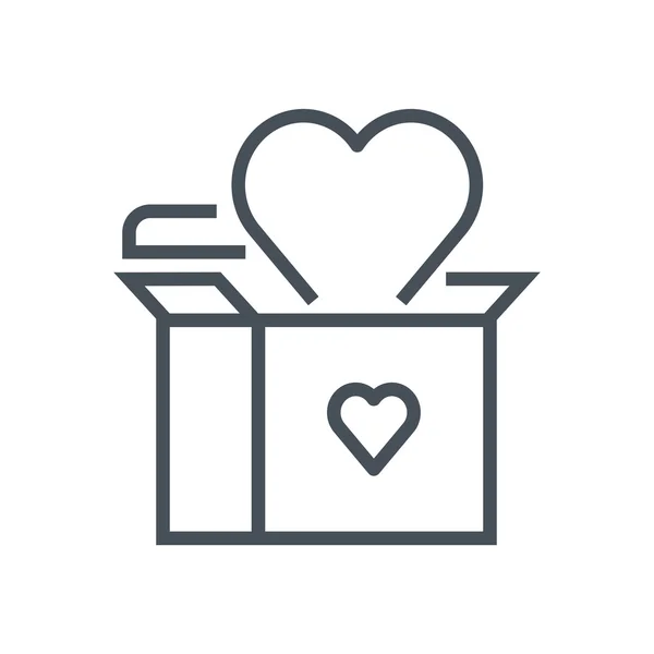 Valentijnsdag geschenk pictogram — Stockvector