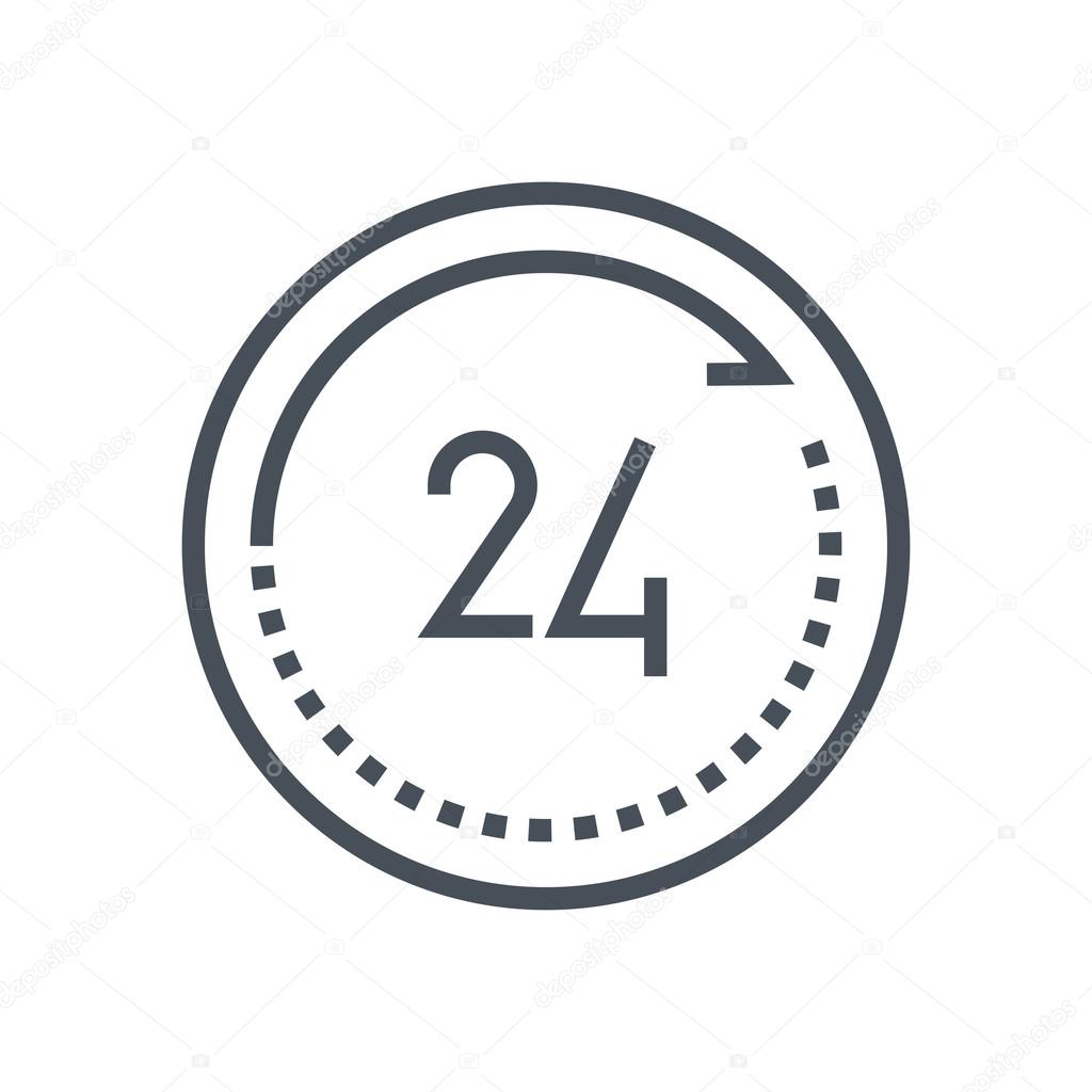 Twenty four hours open icon