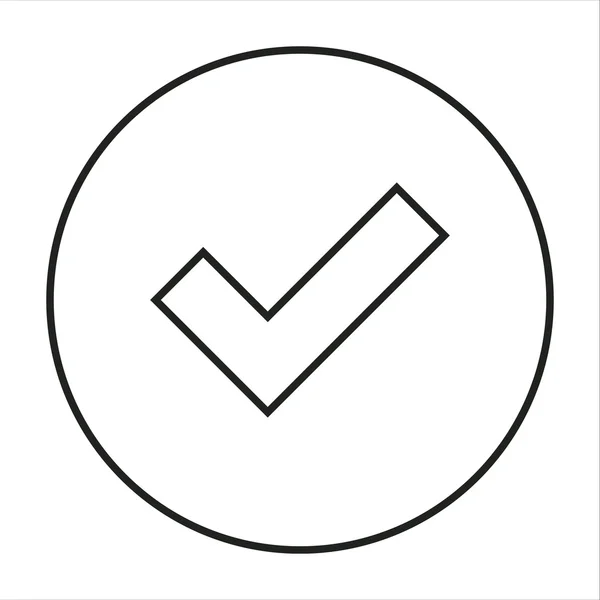 Marca de verificación del icono de línea . — Vector de stock