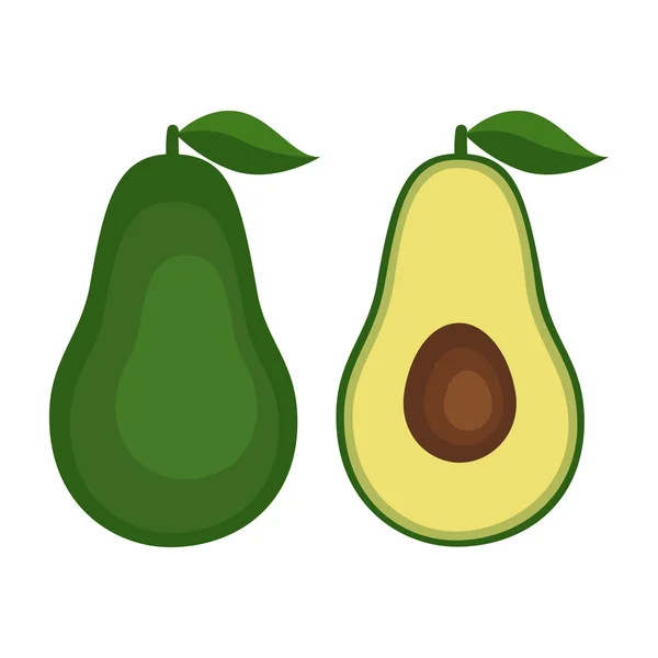 Flache Avocado — Stockvektor