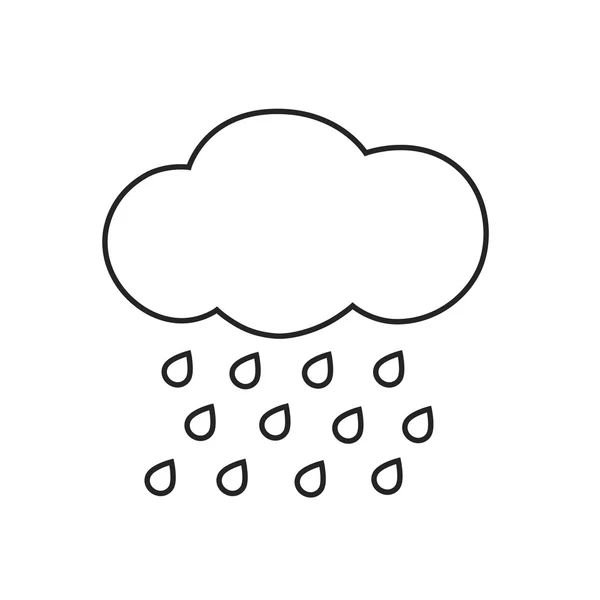 Line icon rainy day — Stock Vector