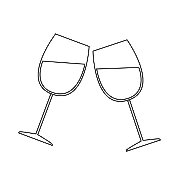 Dos copas de vino — Vector de stock