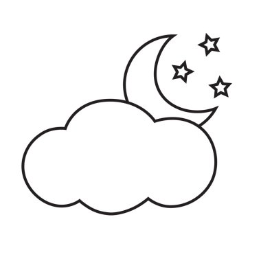 Satırı simgesi bulut ve ay