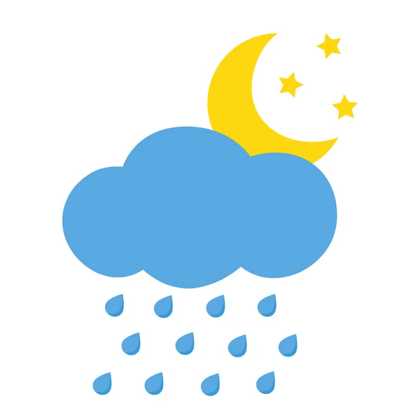 Rain and moon — Stock Vector