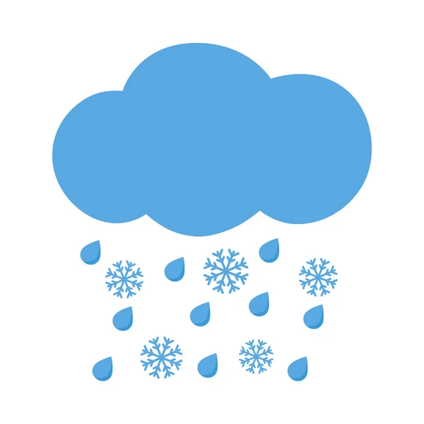 Cloud with snow and rain — Stock Vector