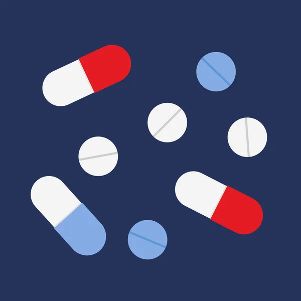 Tabletták és kapszulák — Stock Vector