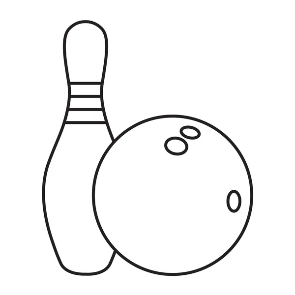 Line-Ikone Kegeln und Ball — Stockvektor