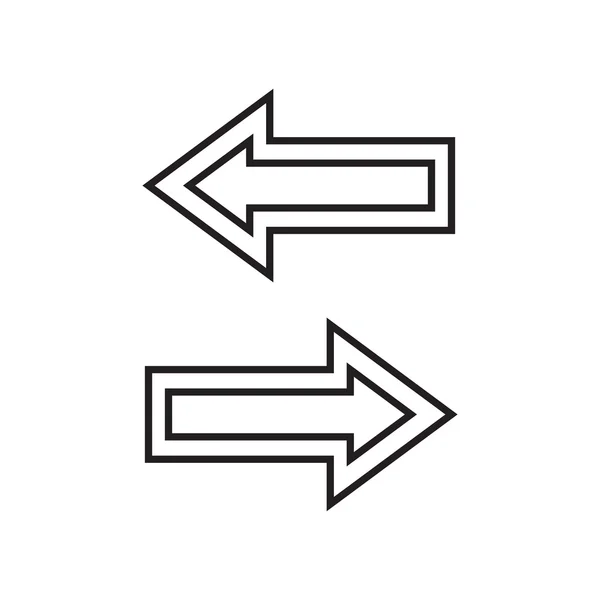 Linienpfeile links und rechts — Stockvektor