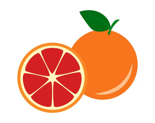 Grapefruit gyümölcs piros — Stock Vector