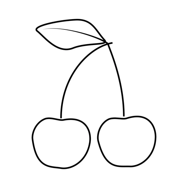 Icono de línea cerezas — Vector de stock