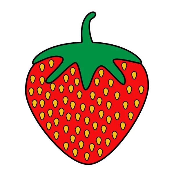 Επίπεδη εικονίδιο φράουλα — Διανυσματικό Αρχείο