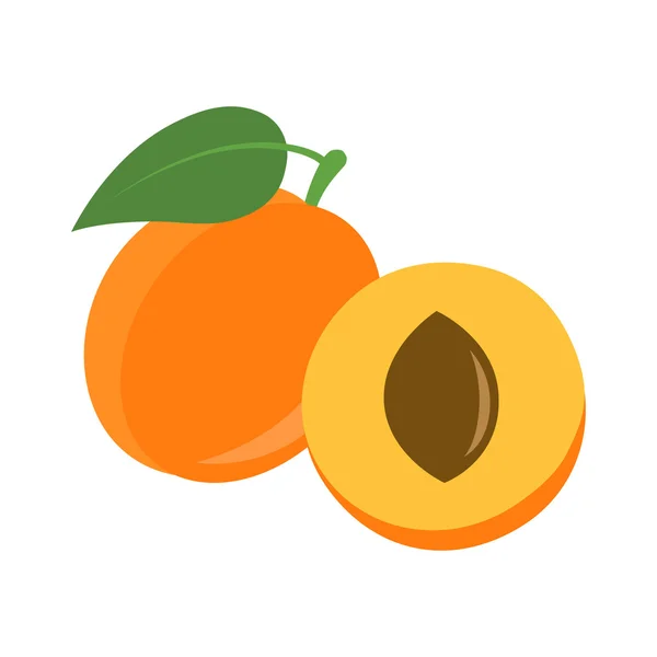 Icône plate abricot — Image vectorielle
