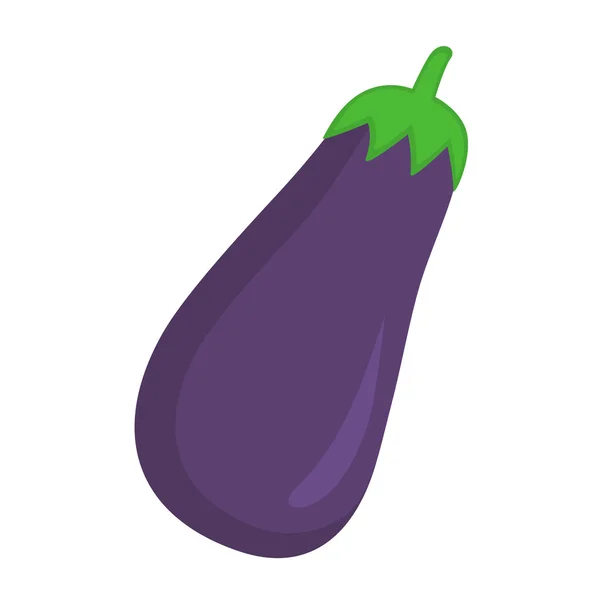 Platte pictogram aubergine — Stockvector