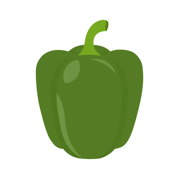 Platte pictogram groene peper — Stockvector