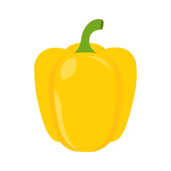 Platte pictogram gele peper. — Stockvector