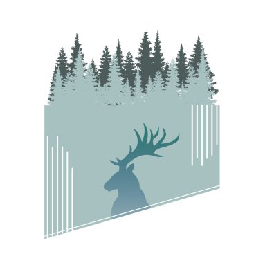 Vahşi tipografi afiş, amblem ve alıntı. Vektör çizim