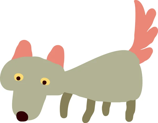 Kinderen tekenen van een Wolf. Vectorillustratie — Stockvector