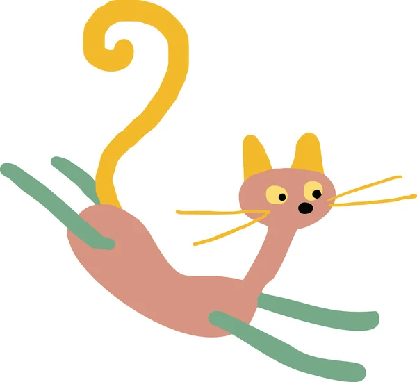 Disegno per bambini di un gatto. Illustrazione vettoriale — Vettoriale Stock