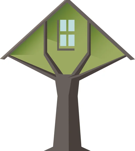 Tree House. Ecology Concept. Vector Illustration — Stock Vector