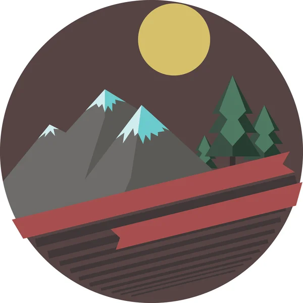 Plantilla de logotipo de montaña. Logotipo, etiqueta, insignia, emblema para el logotipo de la montaña, logotipo de las colinas, campamento, icono de la montaña, logotipo retro, escalador de rocas. Ilustración vectorial — Vector de stock