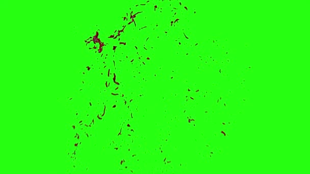 Le sang éclate de flou. 